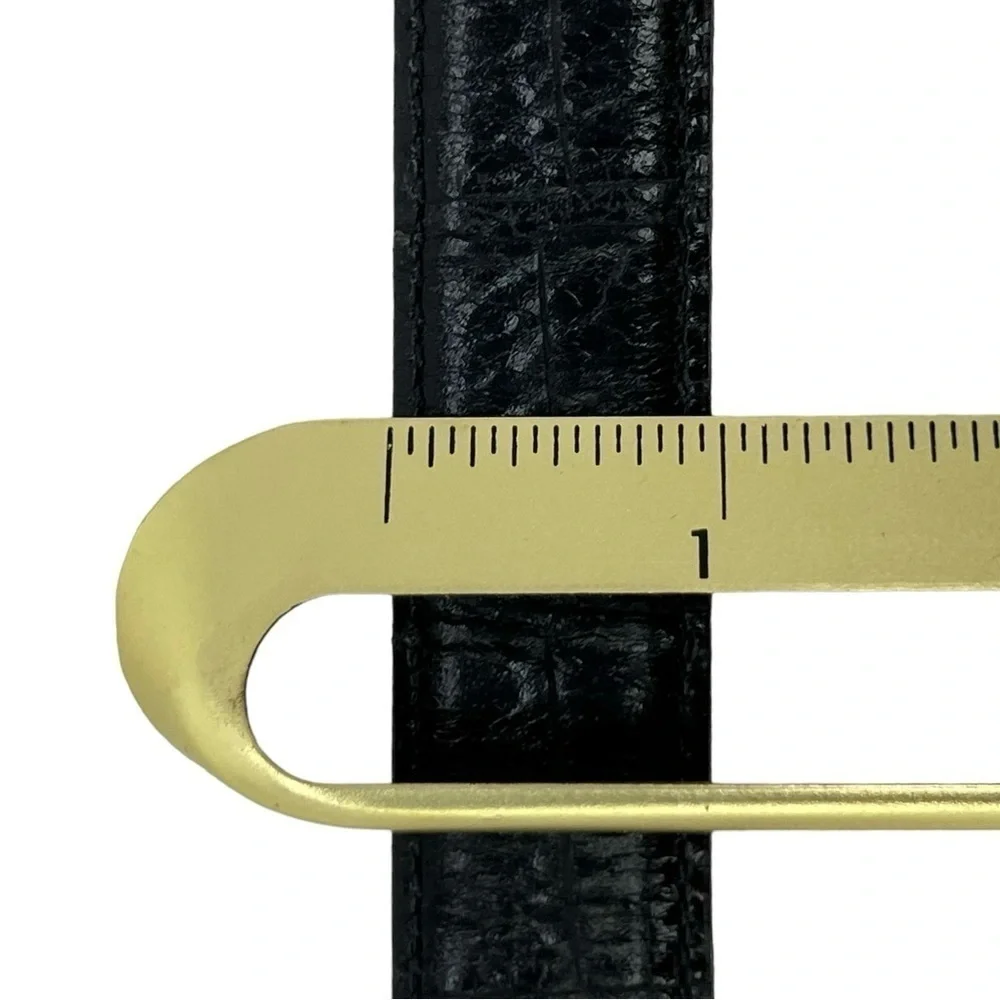 Martin Dingman Men’s Alligator Belt Size 32” Black Strap Brass Buckle 80cm EUC